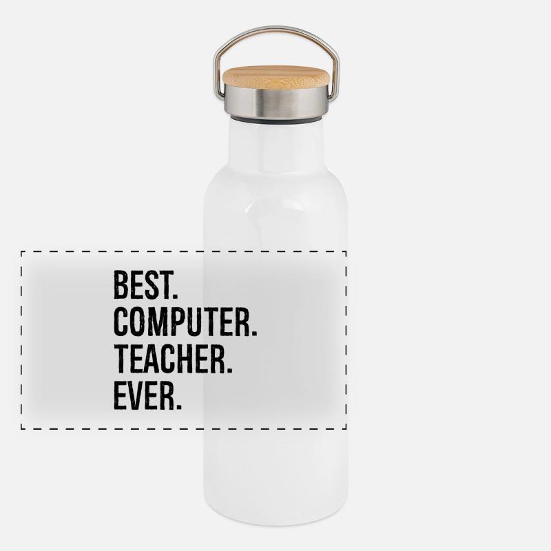 Meilleur professeur d’informatique de tous les temps Gourde isotherme avec bouchon en bambou