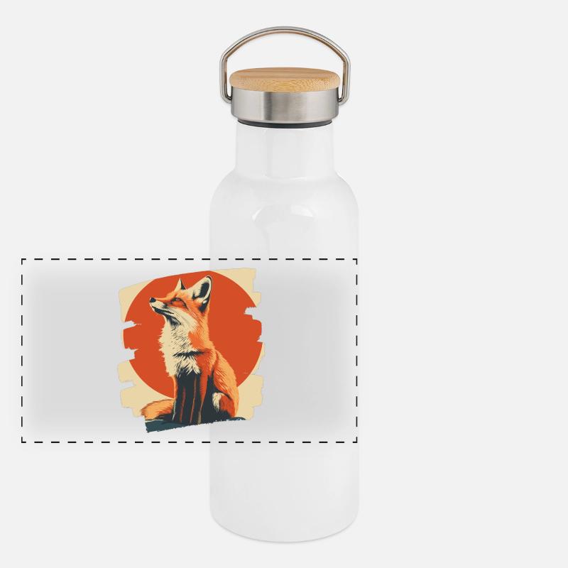 Fuchs Panorama Thermosflasche mit Bambusdeckel