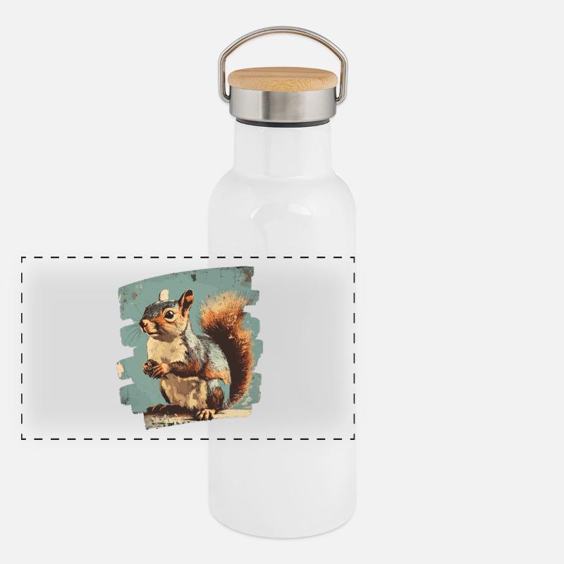 Squirrel Panoramic Thermal Bottle with Bamboo Lid