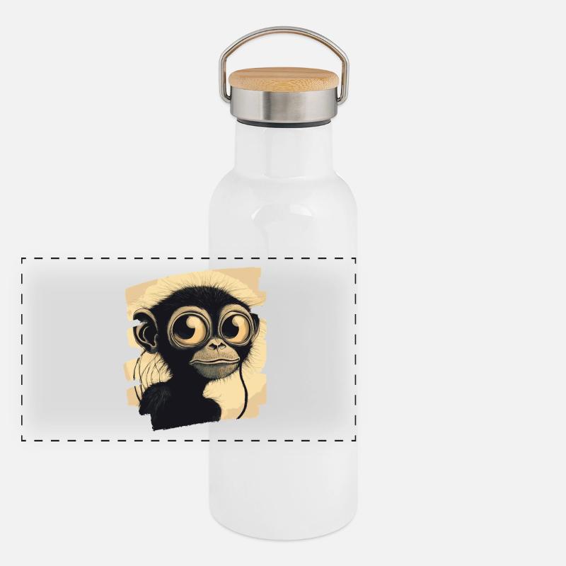 Panorama Thermosflasche mit Bambusdeckel