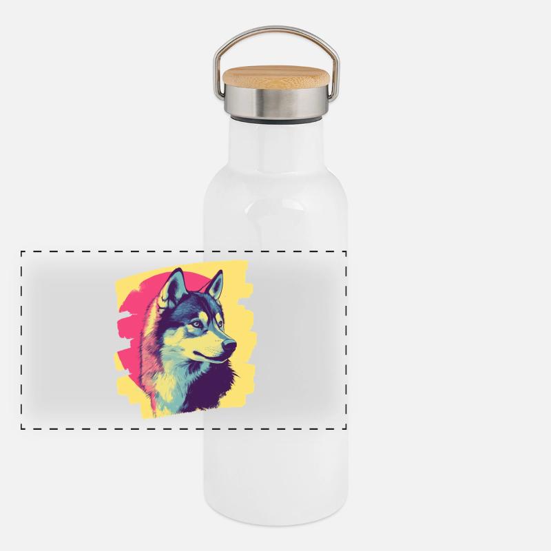 Husky Panorama Thermosflasche mit Bambusdeckel