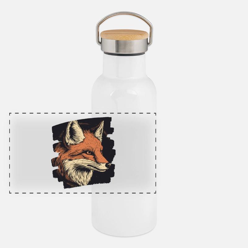 Renard Gourde isotherme avec bouchon en bambou
