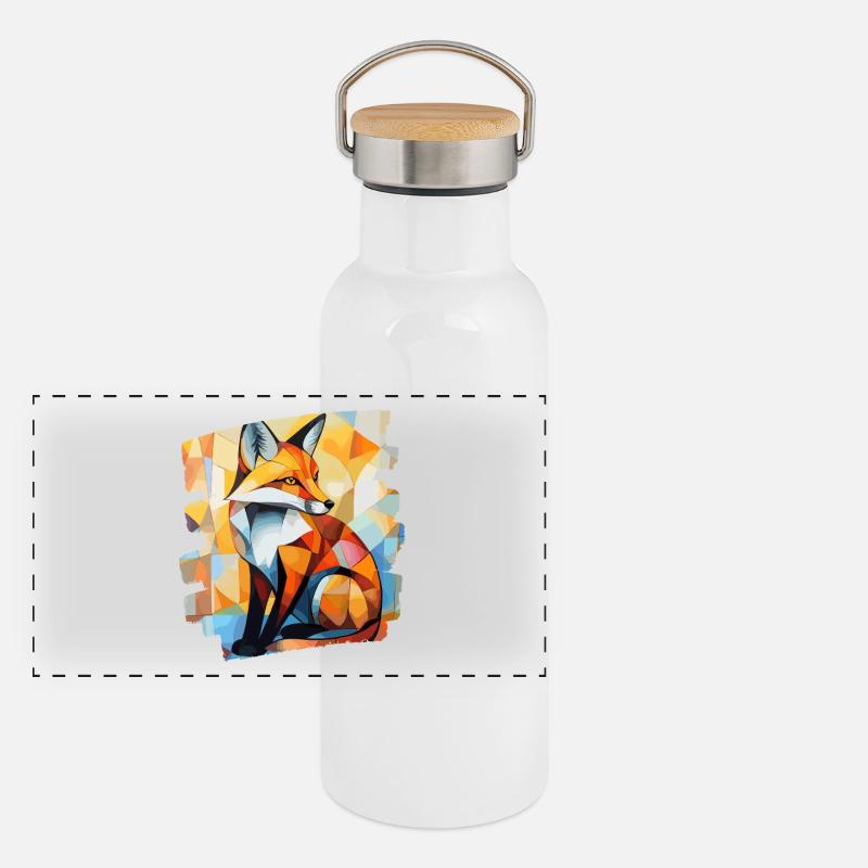 Panorama Thermosflasche mit Bambusdeckel