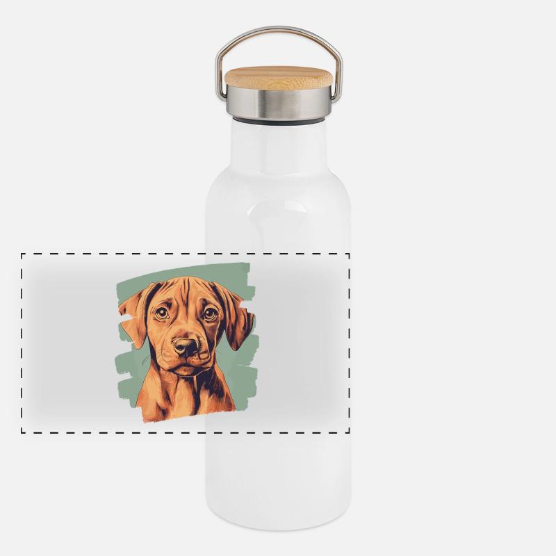 Rhodésian Ridgeback Gourde isotherme avec bouchon en bambou