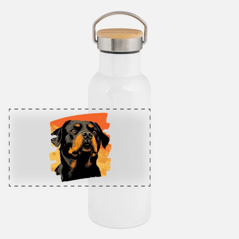 Rottweiler Gourde isotherme avec bouchon en bambou