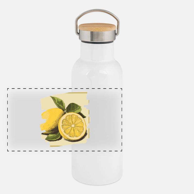 Citron Gourde isotherme avec bouchon en bambou