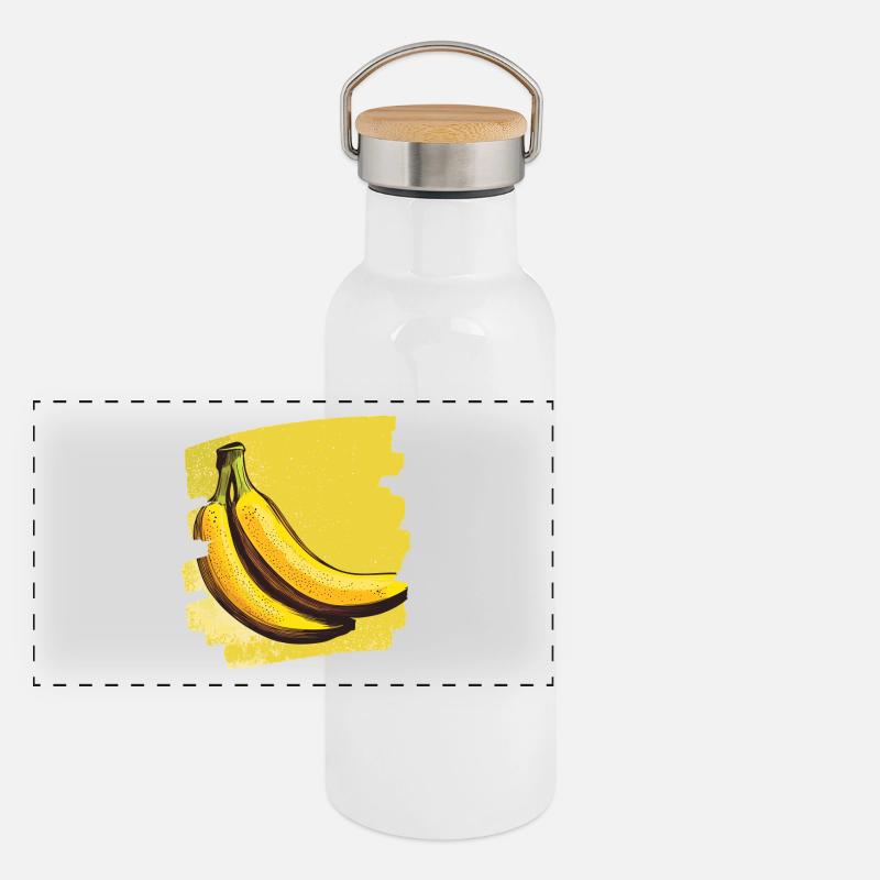 Banane Panorama Thermosflasche mit Bambusdeckel