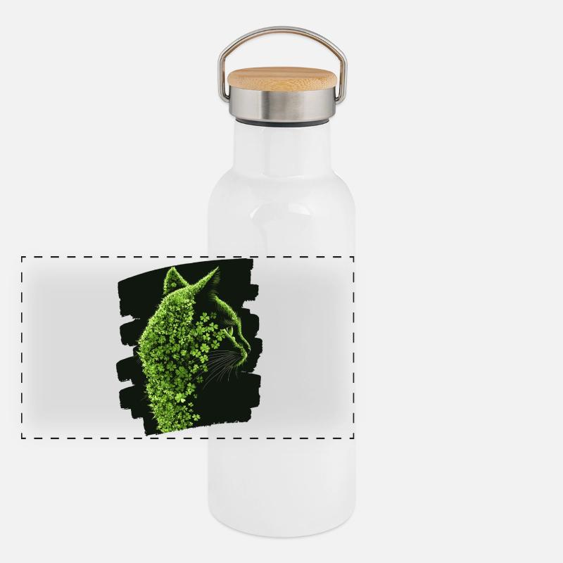 Chat de la Saint-Patrick Gourde isotherme avec bouchon en bambou