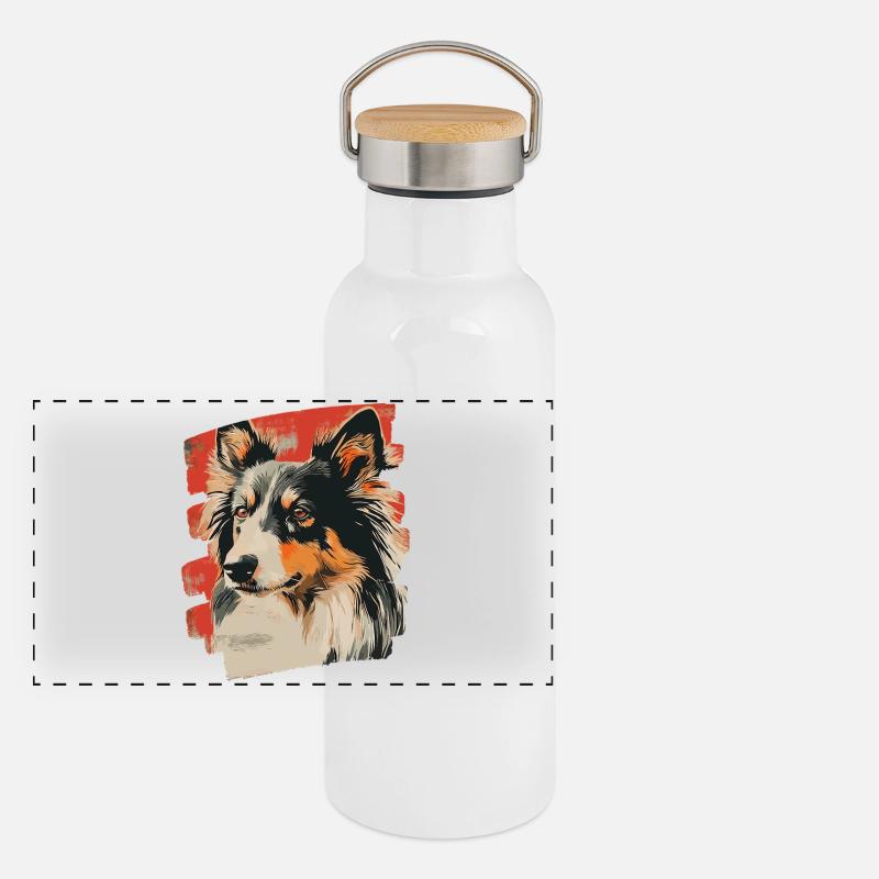 Collie Panoramic Thermal Bottle with Bamboo Lid