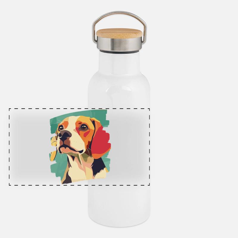 Beagle Panorama Thermosflasche mit Bambusdeckel