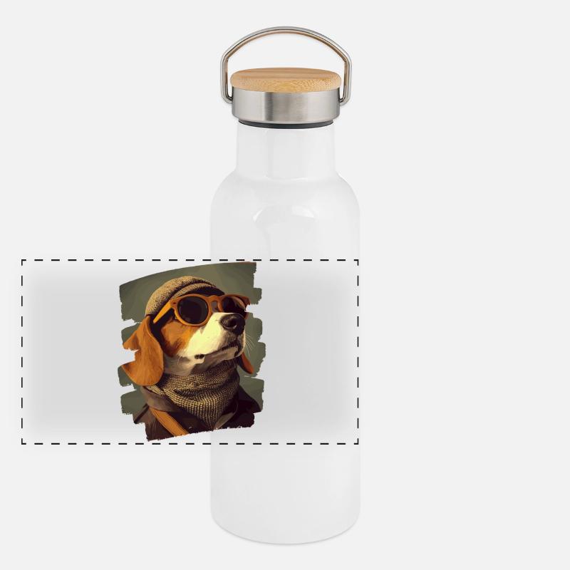 Beagle Panorama Thermosflasche mit Bambusdeckel