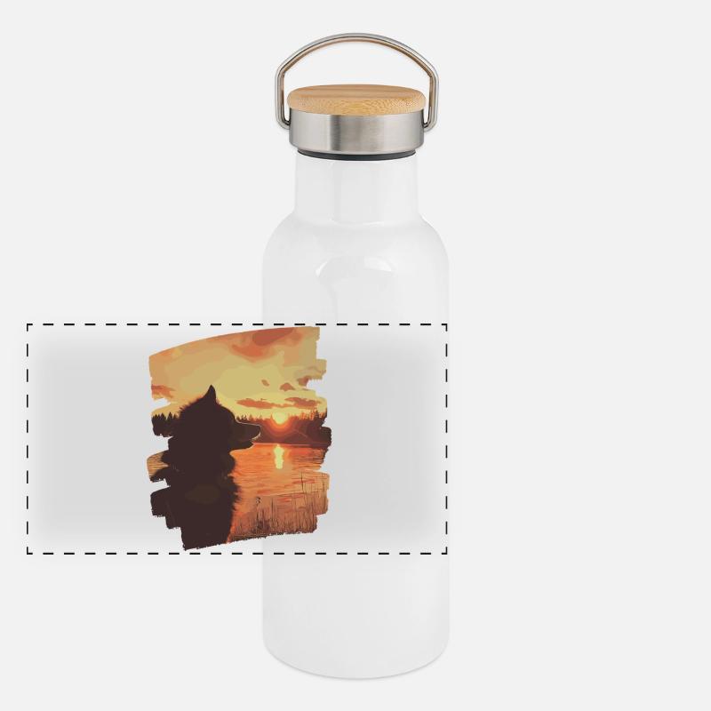 Finnish Lapphund Panoramic Thermal Bottle with Bamboo Lid