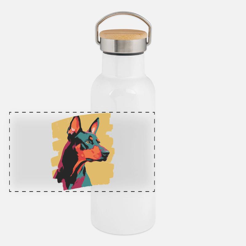 Doberman Gourde isotherme avec bouchon en bambou