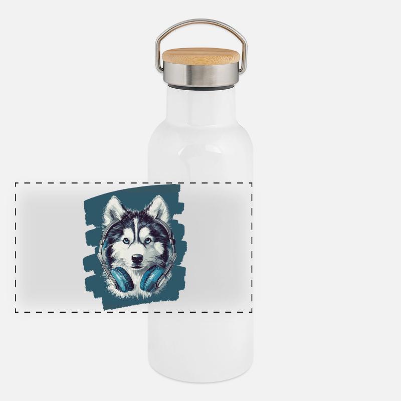 Panorama Thermosflasche mit Bambusdeckel