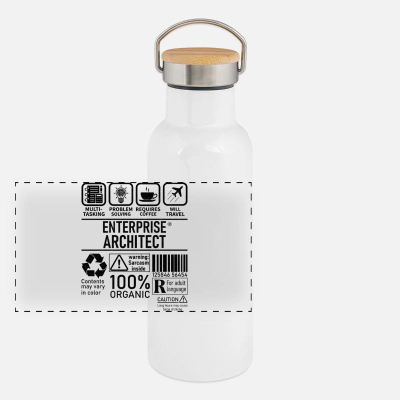 Enterprise Architect multi tasking problem solving Panorama Thermosflasche mit Bambusdeckel