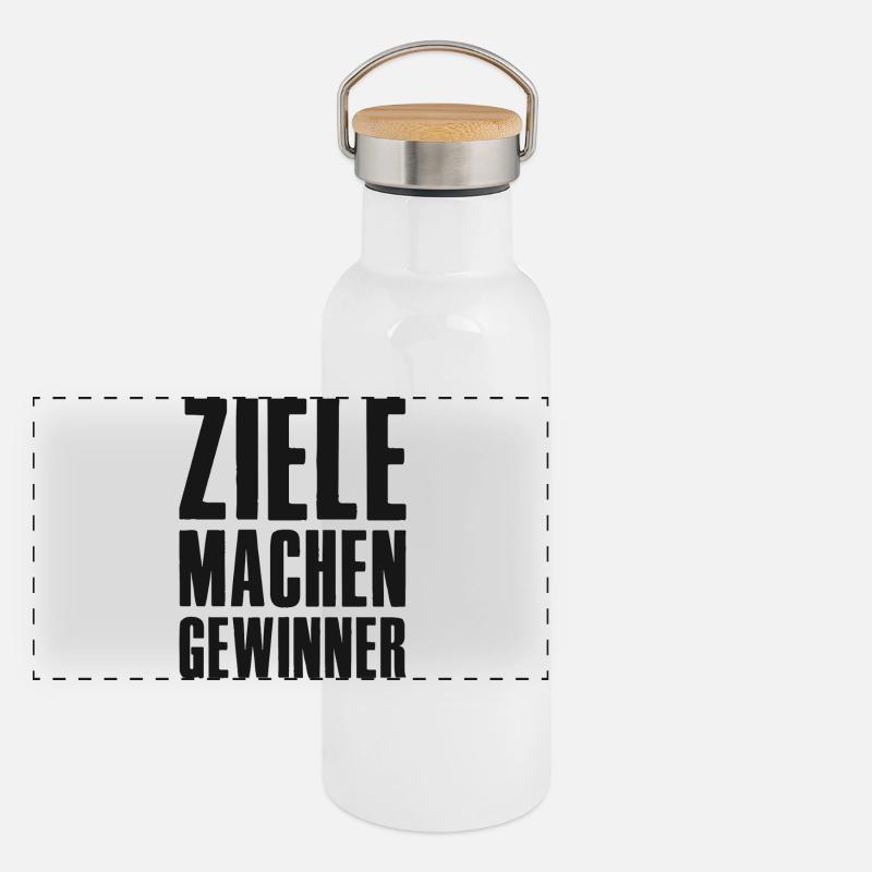 Goals Make Winners Founders Entrepreneurs Startup Panoramic Thermal Bottle with Bamboo Lid