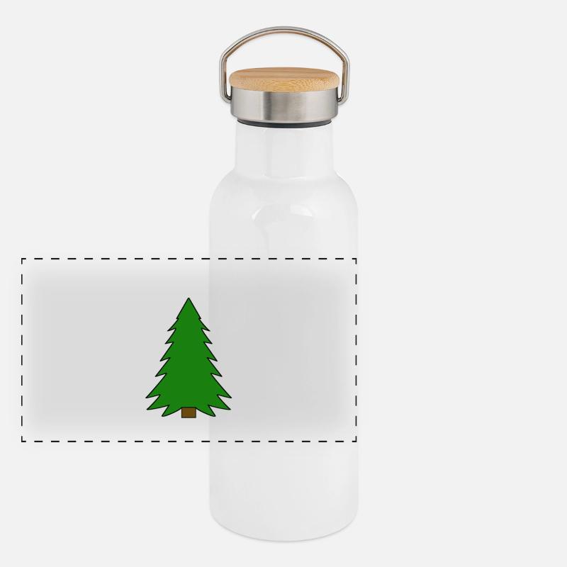 Tree, fir, nature, forest, conifer, spruce, spruce Panoramic Thermal Bottle with Bamboo Lid