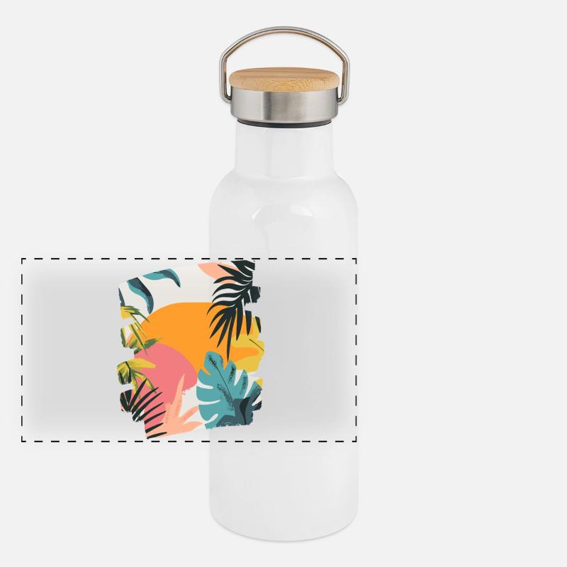 Summer Panoramic Thermal Bottle with Bamboo Lid