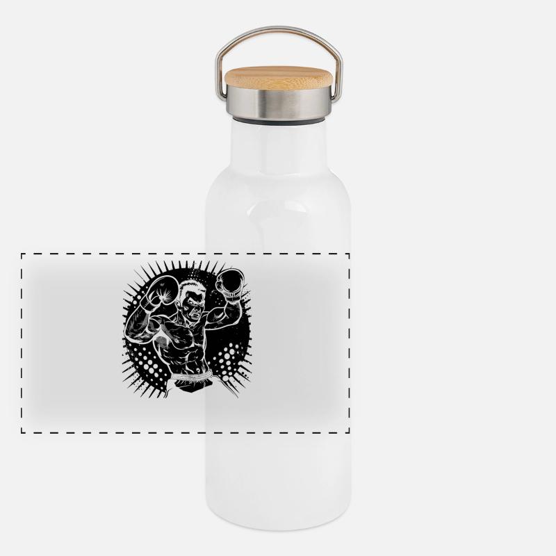 Boxeur Gourde isotherme avec bouchon en bambou