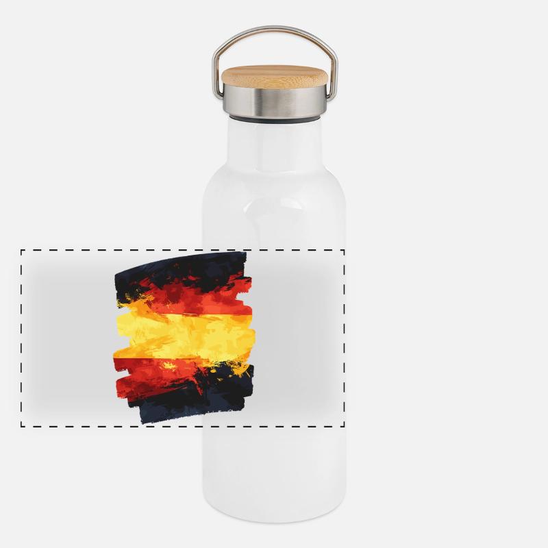 Drapeau espagnol Espagne Gourde isotherme avec bouchon en bambou