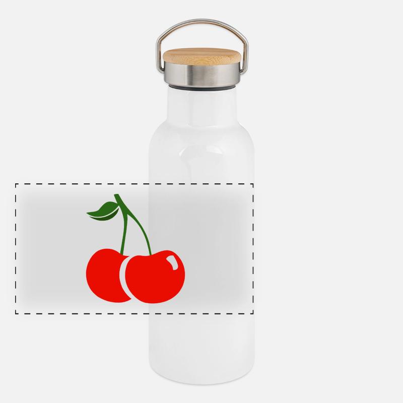 Cerise, Cerisier rouge Gourde isotherme avec bouchon en bambou