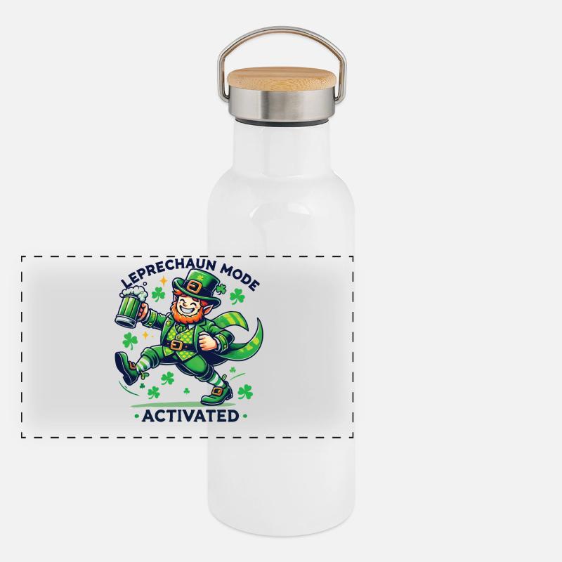 Le mode lutin active la célébration de la Saint-Patrick Gourde isotherme avec bouchon en bambou