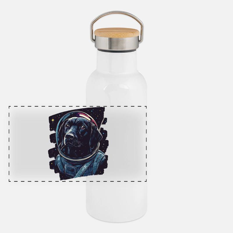 Astronaute du Labrador Gourde isotherme avec bouchon en bambou