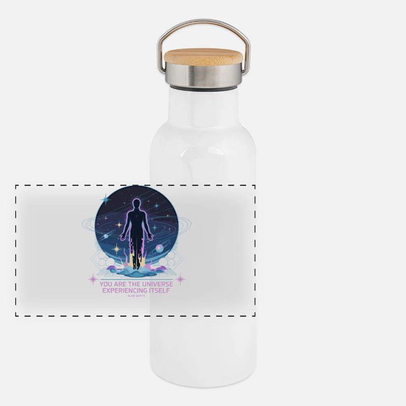 Celestial Being | Alan Watts Quote Design Panoramic Thermal Bottle with Bamboo Lid