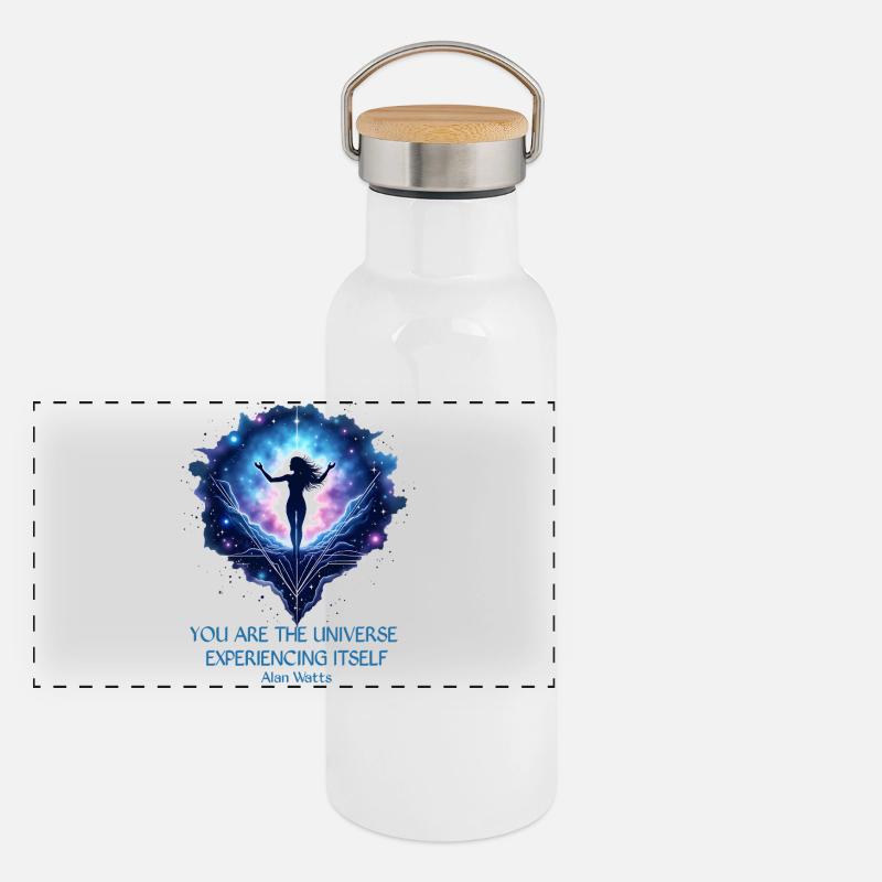 Femme Mystique | Alan Watts Citation Conception Gourde isotherme avec bouchon en bambou