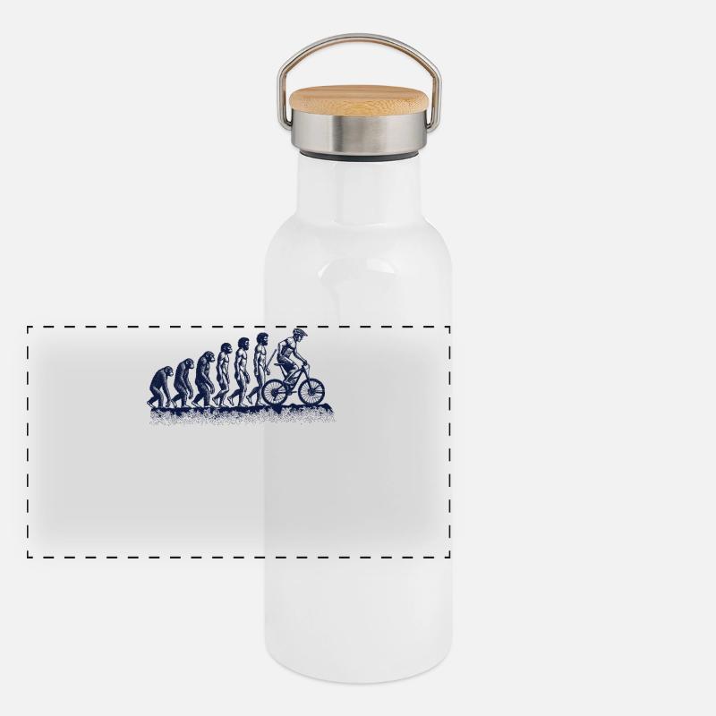 Évolution du singe au cycliste Gourde isotherme avec bouchon en bambou