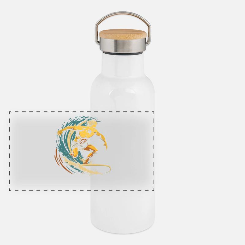 Graphisme Surfer Gourde isotherme avec bouchon en bambou