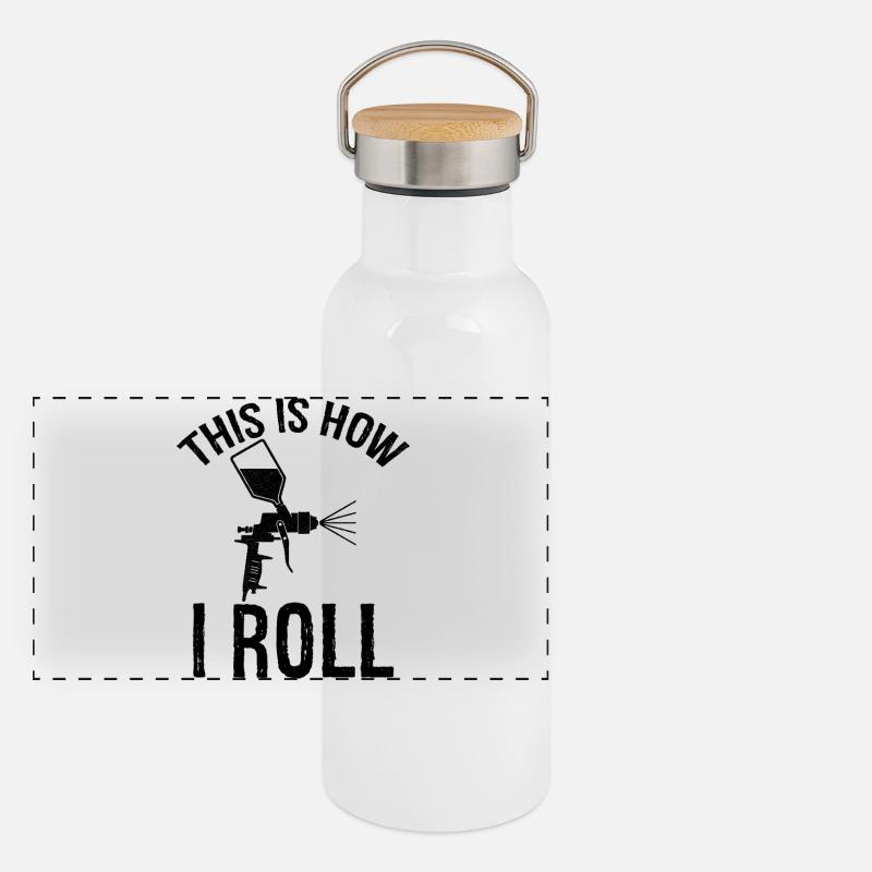 this is how I roll Auto Body Painter Panoramic Thermal Bottle with Bamboo Lid