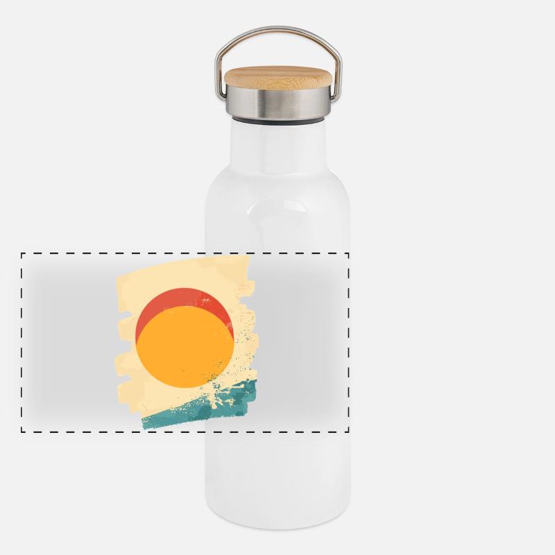 Sommer Sonne Panorama Thermosflasche mit Bambusdeckel