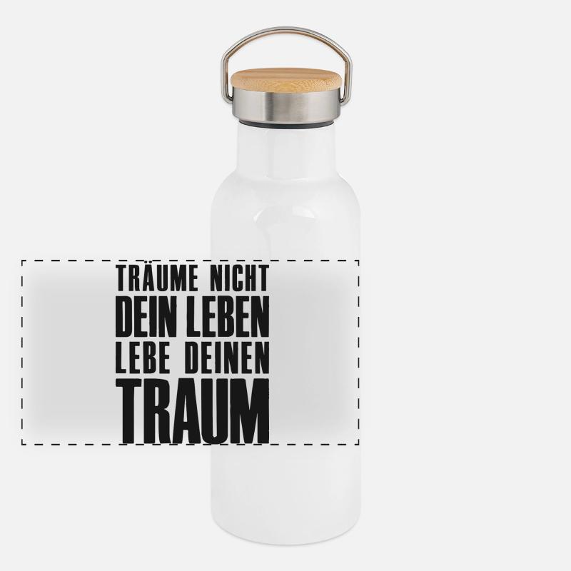 Don't Dream Your Life - Entrepreneur Startup Panoramic Thermal Bottle with Bamboo Lid