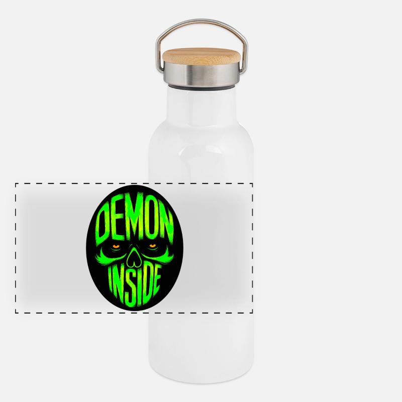 Demon inside Panoramic Thermal Bottle with Bamboo Lid