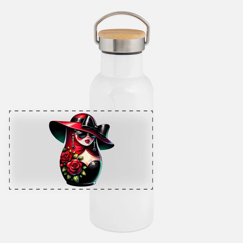 Thermos con coperchio in bambù