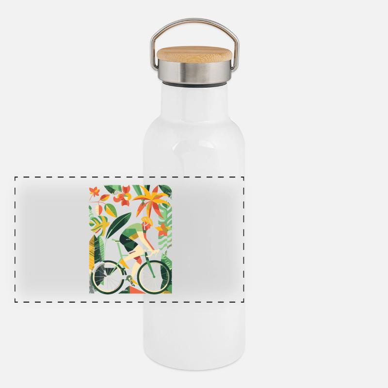 Look de bande dessinée cycliste Gourde isotherme avec bouchon en bambou