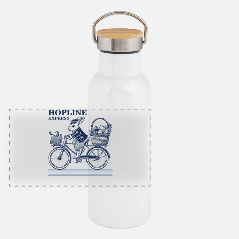 Hopline de Pâques Express Esthétique rétro Gourde isotherme avec bouchon en bambou