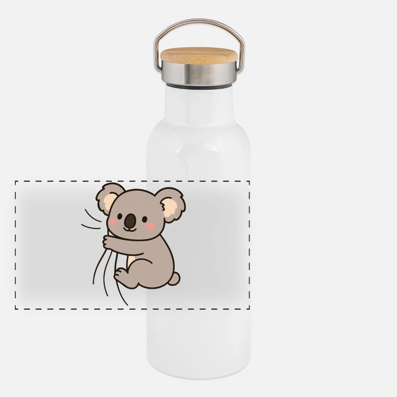 Lieber kleiner Koala Panorama Thermosflasche mit Bambusdeckel