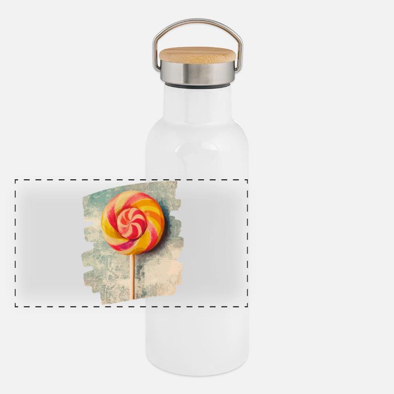 Lollipop lollipop candy candy Panoramic Thermal Bottle with Bamboo Lid