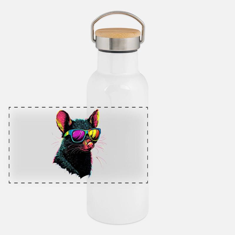 Tasmanischer Teufel Beuteltier Tasmanian Devil Panorama Thermosflasche mit Bambusdeckel