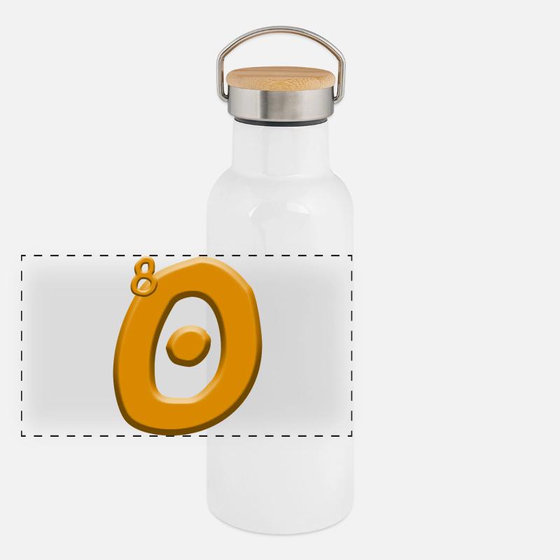 80. Geburtstag Panorama Thermosflasche mit Bambusdeckel