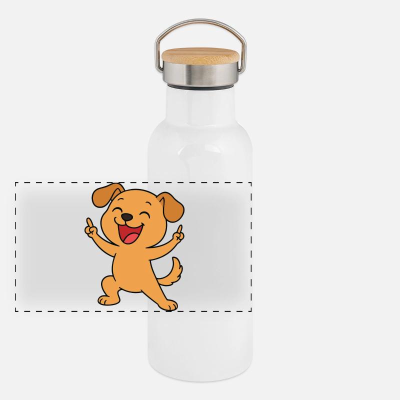 Chiot de fête Gourde isotherme avec bouchon en bambou