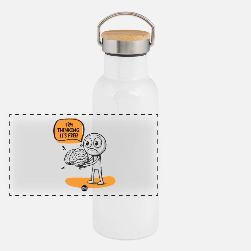 Brain. Some Assembly Required. Panoramic Thermal Bottle with Bamboo Lid
