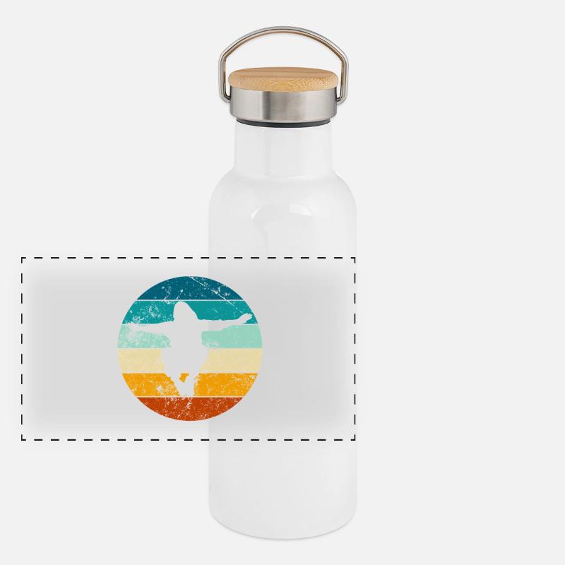 Parkour Sprung - Dynamisches Urban Design Panorama Thermosflasche mit Bambusdeckel