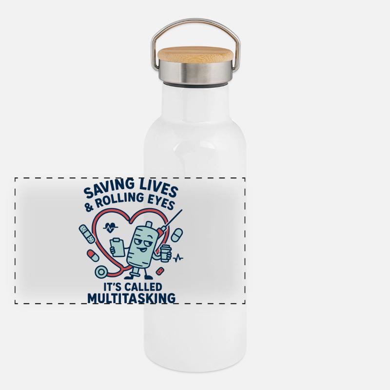 Conception multitâche de sauvetage cardiaque Gourde isotherme avec bouchon en bambou