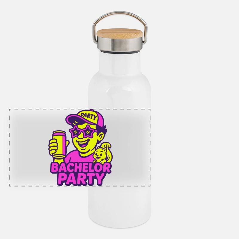 Bachelor Party Panorama Thermosflasche mit Bambusdeckel