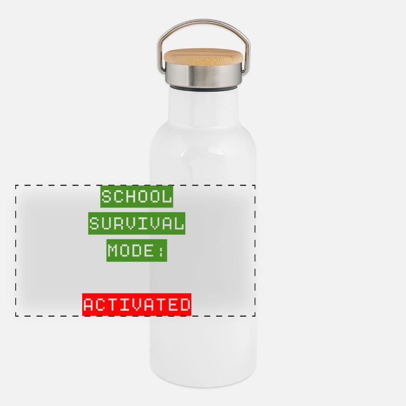 Mode de survie à l’école : Activé Gourde isotherme avec bouchon en bambou