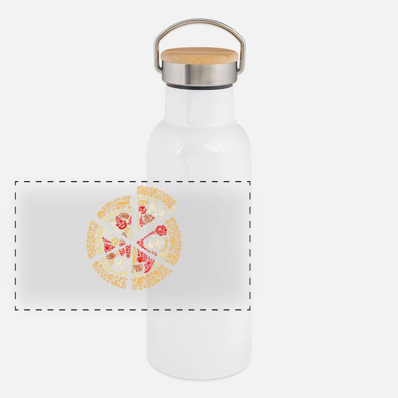 Pizza Lover Shirt with Unique Icon Art Panoramic Thermal Bottle with Bamboo Lid