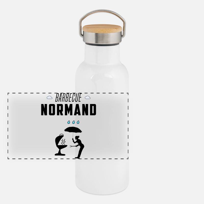 Normandy Barbecue Normandy Gift Idea Panoramic Thermal Bottle with Bamboo Lid